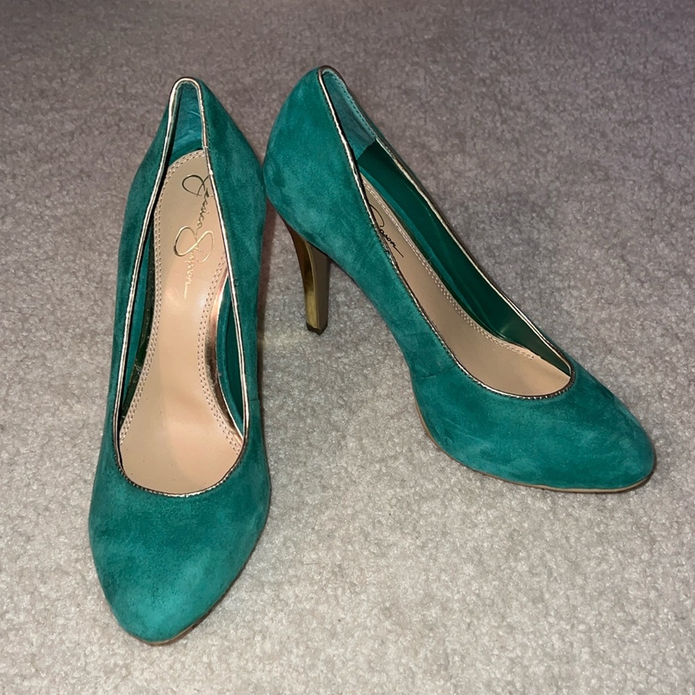 Jessica Simpson Suede Green Heels